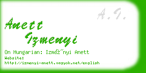 anett izmenyi business card